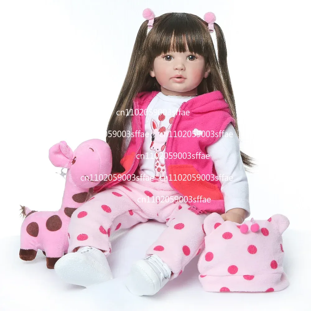 Office Furniture Reborn - 60CM 高品質リボーンドール 幼児プリンセスガール人形 キリン付き 愛らしいリアルな赤ちゃん人形 ボネカス