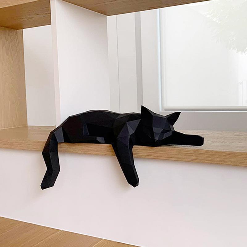 黒白の猫の置物 - 幾何学的なモダンな部屋の装飾、家のオフィ - Office Furniture Brands のレビューと価格